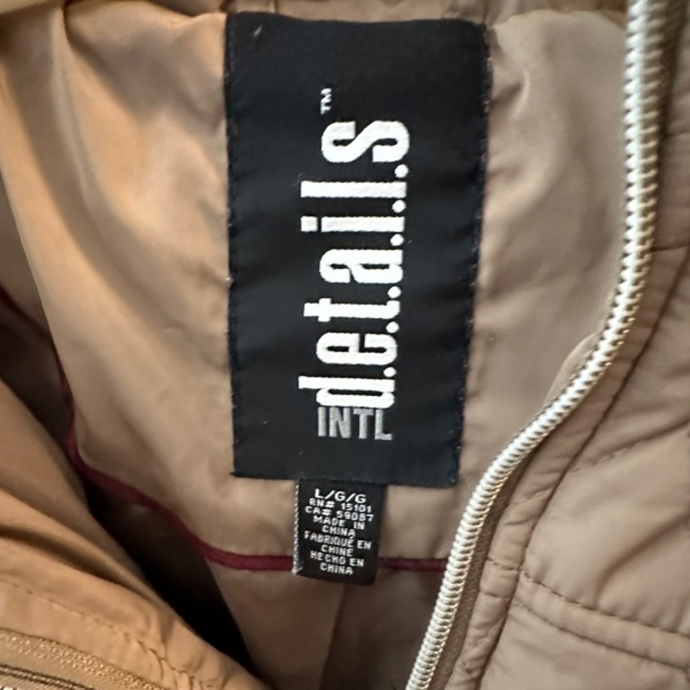 Vintage D.E.T.A.I.L.S. Tan Coat - Picture 4 of 6
